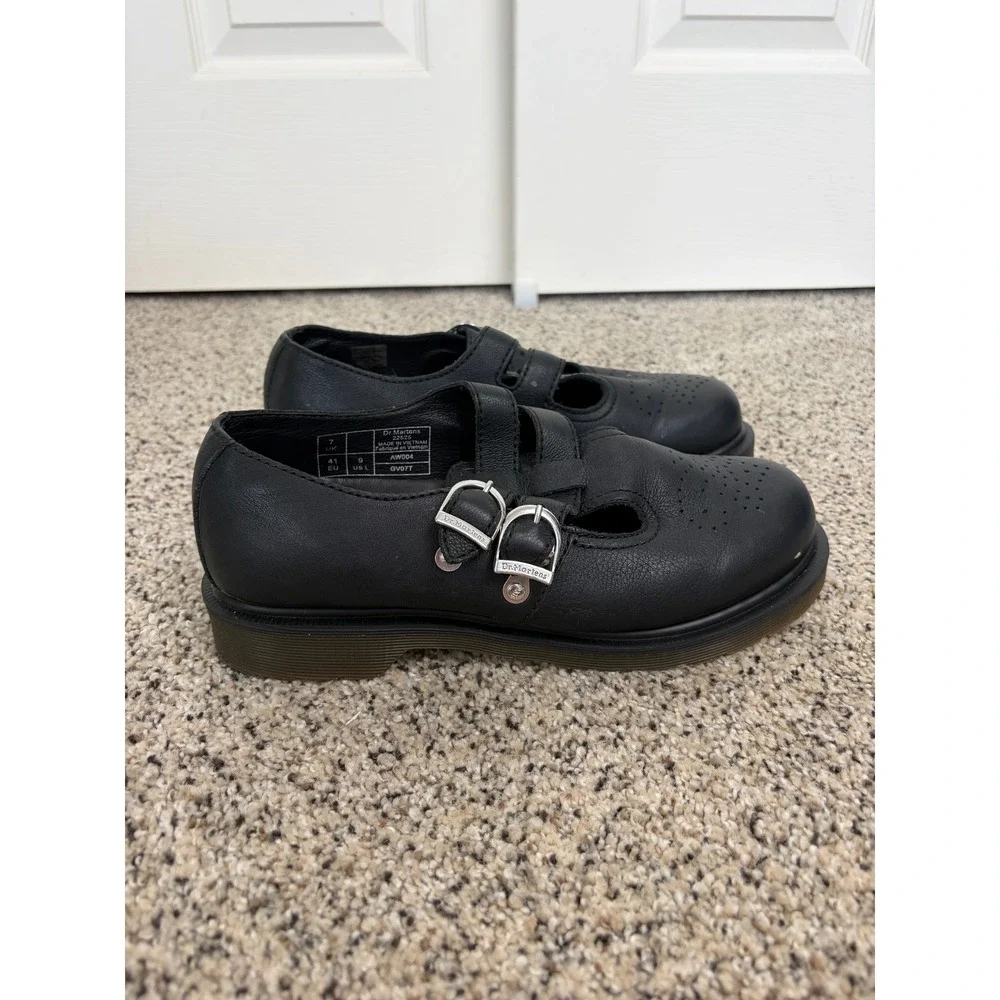 Dr. Martens Mary Jane Shoes Womens 9 Double Strap Brogue Black Schoolgirl